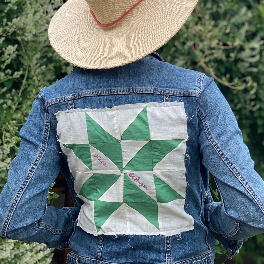 Levi’s Denim Jean Jacket with Vintage Quilt Back Patch